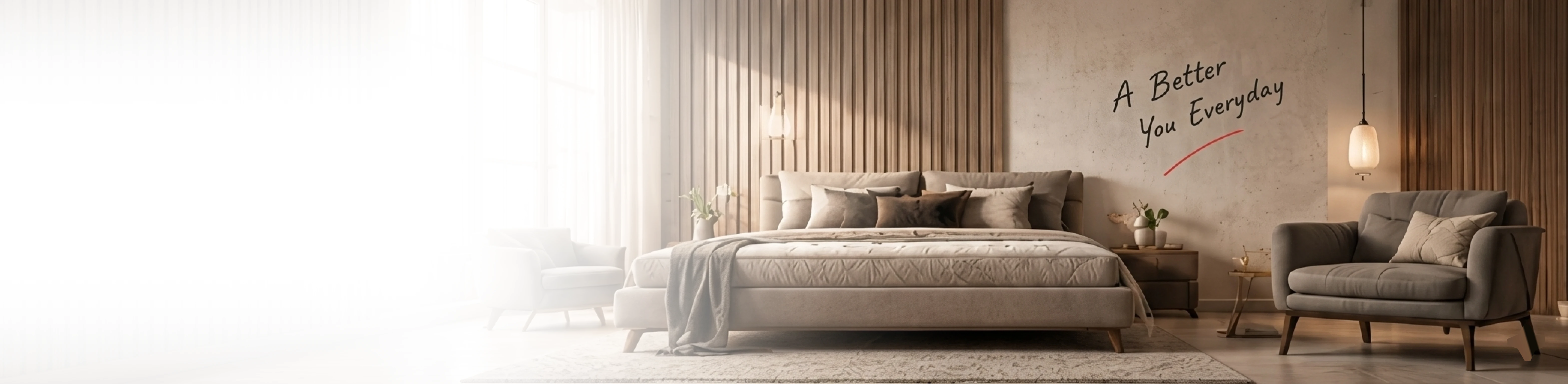 An Avalon bed and armchair in a warm, wood-panelled room